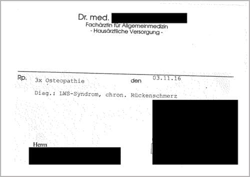 Leistungserstattung Osteopathie